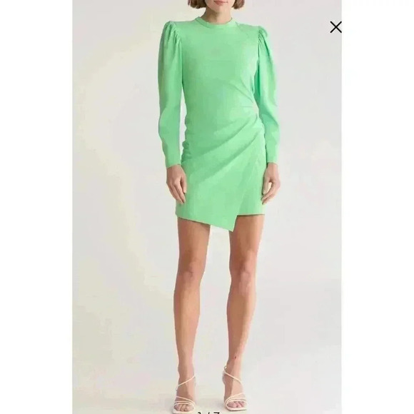 $495 A.L.C. Mini Dress Womens 6 Ruched Baddie Modern Y2k Coquette Retro Glam - Picture 1 of 11